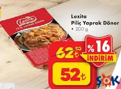 LEZİTA PİLİÇ/TAVUK YAPRAK DÖNER 200 G